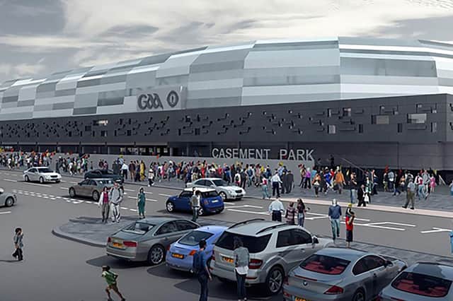 A computer generated image of how the rebuilt Casement Park will look. Ulster GAA