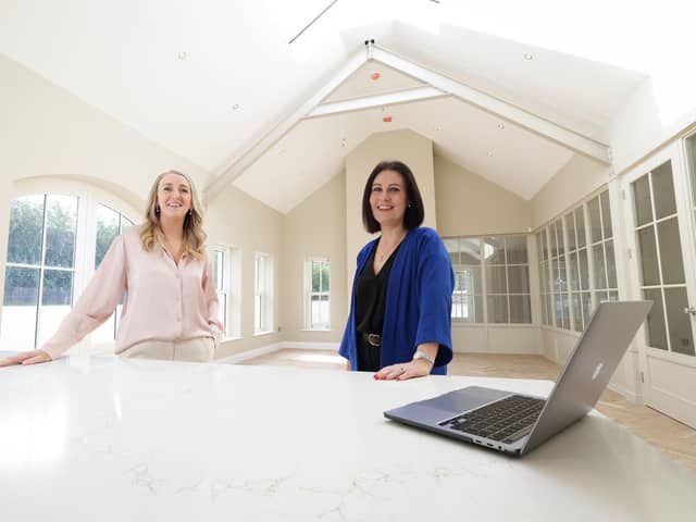 Northern Ireland estate agent launches AI assistant called Liv to help home movers throughout Northern Ireland. Pictued are Emma Kerr, managing director of PropertyNews.com and Emma McNally, commercial director of PropertyNews.com