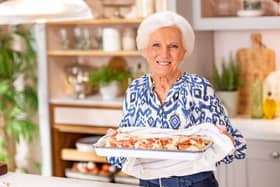 Dame Mary Berry in Mary Makes It Easy,  pictured with her Chicken Tartiflette