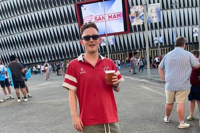 Matthew McNabb pictured in Bilbao for Ulster's Challenge Cup final