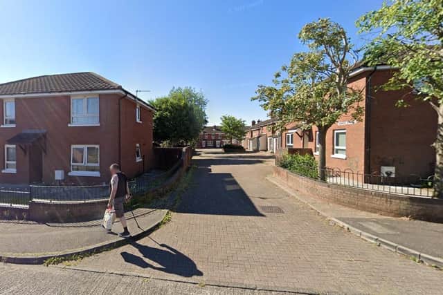 General view of Edwina Street just off the Shankill Road in Belfast