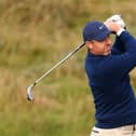 Rory McIlroy plays a shot today prior to the Amgen Irish Open at Trump International Golf Links in Doonbeg