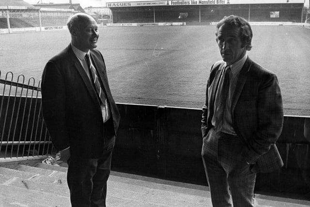 McGuigan (pictured on the right) would galvanise the club's fortunes. After a tough start, some astute signings in the 1969-70 season helped Spireites to the top of the table and to their first promotion since 1936, with McGuigan named Manager of the Year. He established the club back in Division Three, before eventually leaving in 1973 for Rotherham. He died in Chesterfield in 1988, aged 64.