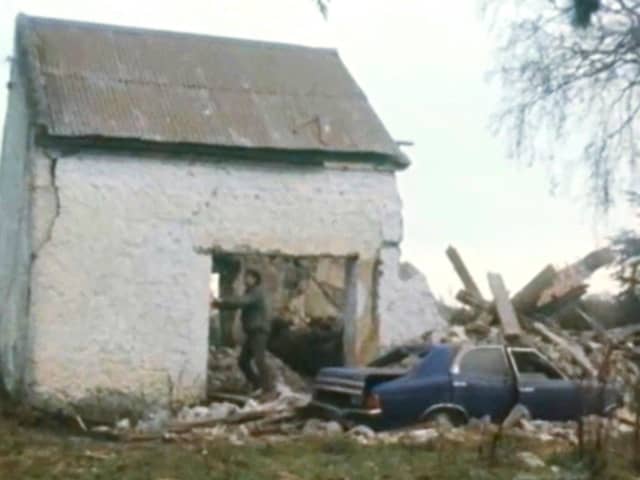 The remains of the house in the Portarlington attack