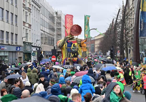 St Patrick's Day festivities in Belfast city centre. Photo Colm Lenaghan/Pacemaker Press