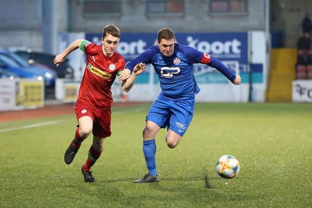 Calvin McCurry in Irish Cup action for Cliftonville against Hanover in January 2020. PIC: INPHO/Brian Little
