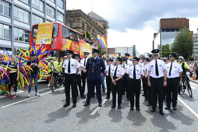 PSNI pictured taking part in the 2018 Pride parade