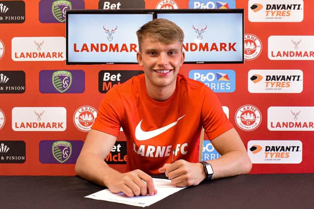 Craig Farquhar became Larne's first summer signing on Wednesday. Credit: Larne FC