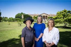 Claire Woods, Laura McCorry and Kim Dover, three staff members at Hillsborough Castle who have been recognised in the King's Birthday Honours. Head gardener Claire Woods has been made an MBE (Member of the Order of the British Empire) for services to Horticulture and to the community in Northern Ireland on the Demise of Her Majesty Queen Elizabeth II, head of Hillsborough Castle Laura McCorry has been made an MBE (Member of the Order of the British Empire) for services in Northern Ireland on the Demise of Her Majesty Queen Elizabeth II,  and castle steward Kim Diver has been made an MBE (Member of the Order of the British Empire) for services in Northern Ireland on the Demise of Her Majesty Queen Elizabeth II.