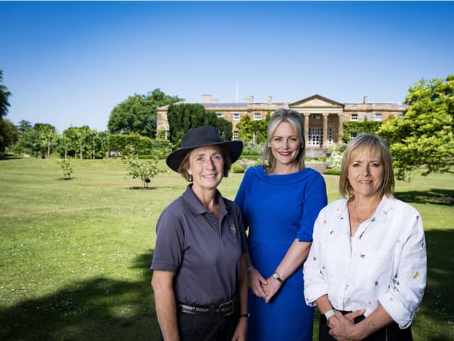 Claire Woods, Laura McCorry and Kim Dover, three staff members at Hillsborough Castle who have been recognised in the King's Birthday Honours. Head gardener Claire Woods has been made an MBE (Member of the Order of the British Empire) for services to Horticulture and to the community in Northern Ireland on the Demise of Her Majesty Queen Elizabeth II, head of Hillsborough Castle Laura McCorry has been made an MBE (Member of the Order of the British Empire) for services in Northern Ireland on the Demise of Her Majesty Queen Elizabeth II,  and castle steward Kim Diver has been made an MBE (Member of the Order of the British Empire) for services in Northern Ireland on the Demise of Her Majesty Queen Elizabeth II.
