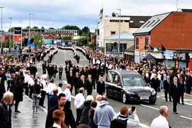 The funeral of IRA leader Bobby Storey in 2020. Photo: Pacemaker Press