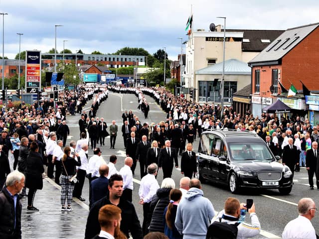 The funeral of IRA leader Bobby Storey in 2020. Photo: Pacemaker Press