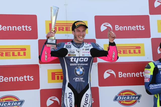Keith Farmer won the National Superstock 1000 title in 2018 with Northern Ireland's Tyco BMW team.