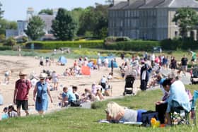 People enjoying Bank Holiday Monday's hot weather and sunshine at Seapark near Holywood, Co Down. Photo: Jonathan Porter/PressEye