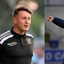 Annagh United manager Ciaran McGurgan (L) and Bangor boss Lee Feeney. PICS: Presseye