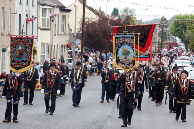 Co Monaghan Royal Black Chapter joined the 2019 Brookeborough parade. Photo: John McVitty