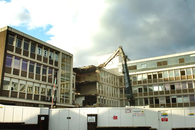 One last reminder of the demolition of the old Hartlepool College of Further Education.