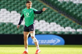 Ireland's Hugo Keenan during a training session at the Aviva Stadium in Dublin