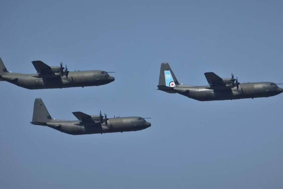 VIDEO: Watch three Hercules fly over NI to mark their retirement from RAF