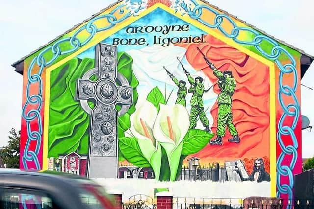 An IRA mural in Ardoyne, north Belfast