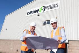 Pat McVey, Founder and Managing Director of P McVey Building Systems, and Adrian McVey, Operations Director.