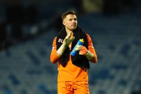 Rangers goalkeeper Jack Butland acknowledges the crowd at the final whistle after Sunday's Ibrox game. (Photo by Andrew Milligan/PA Wire).