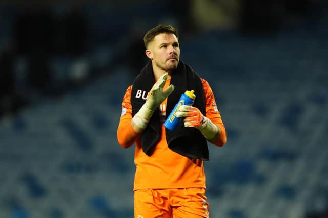 Rangers goalkeeper Jack Butland acknowledges the crowd at the final whistle after Sunday's Ibrox game. (Photo by Andrew Milligan/PA Wire).