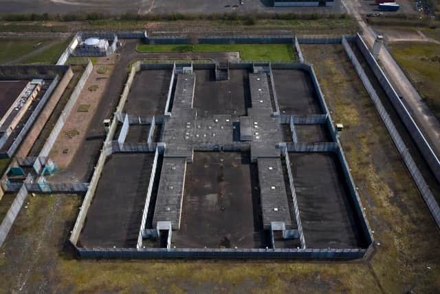 The site of the former Maze prison is seen on April 4, 2023