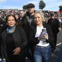 Sinn Fein President Mary Lou McDonald and Northern Ireland First Minister Michelle O'Neill attend a community event in support of the Garvaghy Road residents on Saturday