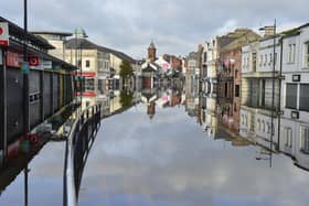 Flooding last week in Downpatrick, one of the Northern Ireland towns worst affected by the heavy rain