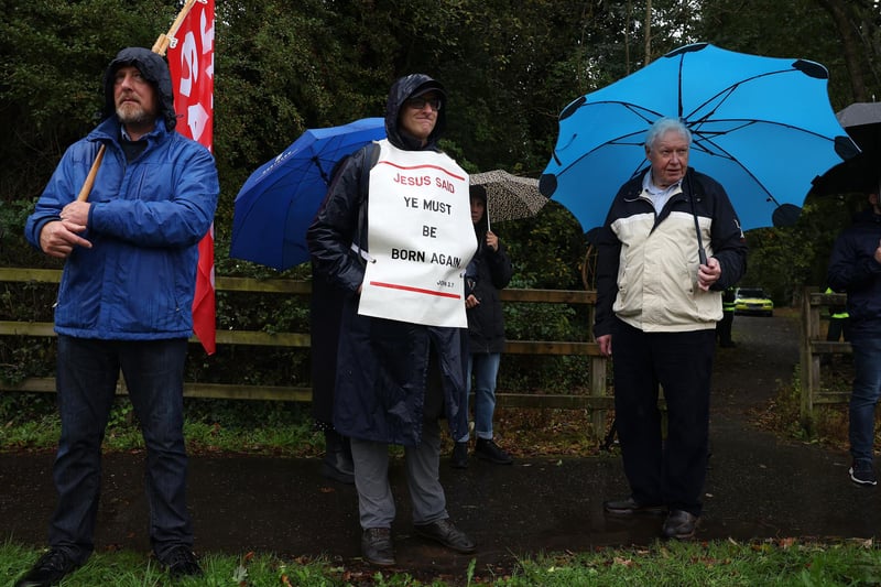 Pro-life protestors at Saturday's event in Portadown