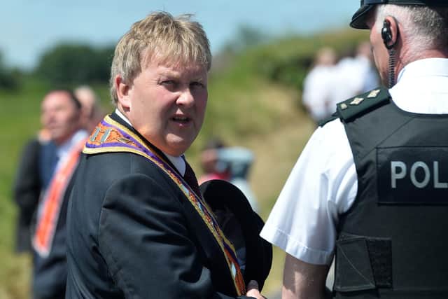 Pacemaker Press 7/07/2019: Deputy grand master Harold Henning during the annual Drumcree parade in Portadown