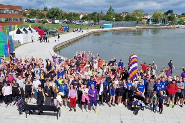 Adam's Army taking part in the first walk at Craigavon Lakes last year. The second walk takes place on 5 August 2023.