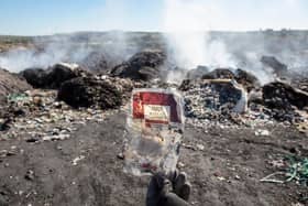 Image released by Greenpeace UK of a waste dump at Karahan Kuyumcular, a village in the district of Seyhan, Adana Province, seen during an investigation into plastic waste that is dumped and burned in Turkey. New EU regulations which will apply in Northern Ireland will seek to prevent such dumping. Photo: Caner Guevera/Greenpeace/PA Wire