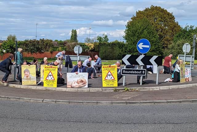 Abolish Abortion NI held a demonstration outside Craigavon Area Hospital on Sunday. It is understood they may have been operating within a newly established buffer zone, which prohibits such activity.