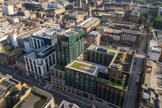 A Co-Down construction firm has delivered the practical completion of the £81.5million Build-to-Rent (BTR) scheme at Glasgow’s Candleriggs Square. The handover by Hillsborough headquartered, Graham Construction will allow Legal & General Investment to progress with the internal fit-out of the building before the first residents move in later this summer. Credit Graham