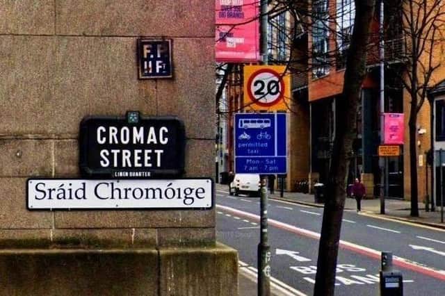 Irish language street sign - Cromac Street