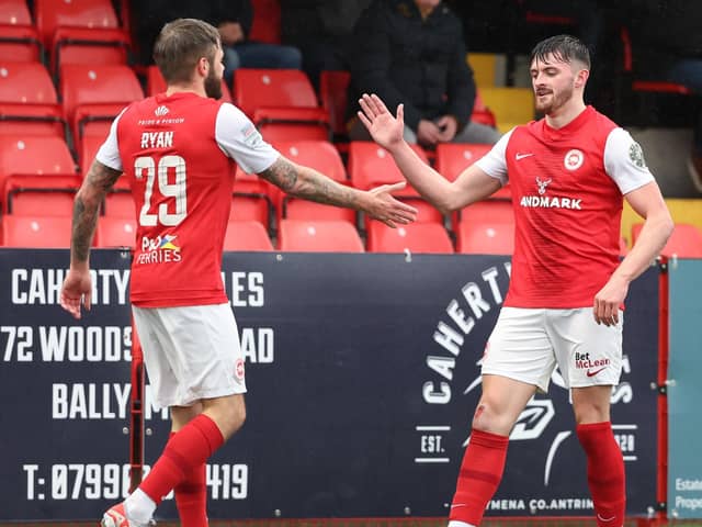 Larne duo Andy Ryan and Lee Bonis have been in fine form this season. PIC: Desmond Loughery/Pacemaker Press