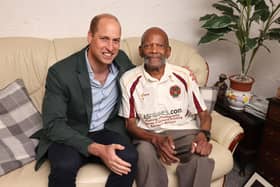 Alford Gardner, who stepped off the Empire Windrush - a ship which brought about 500 migrants to the UK from the Caribbean - had a special visit from HRH Prince William of Wales at his home in Leeds, West Yorkshire as part of Pride of Britain