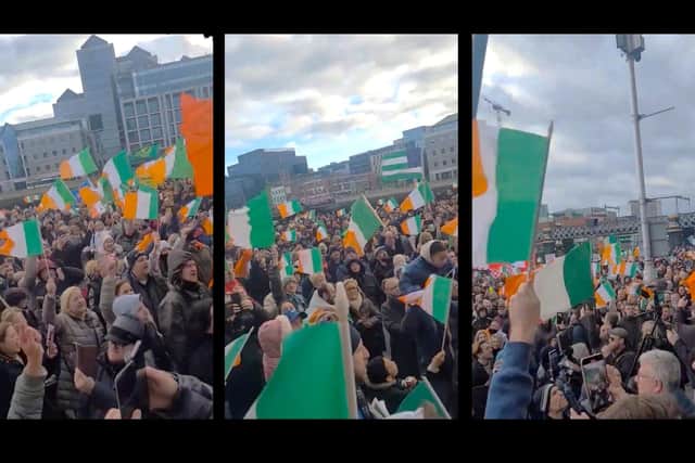 A handful of clips of the anti-immigration rally in Dublin, 5.2.24