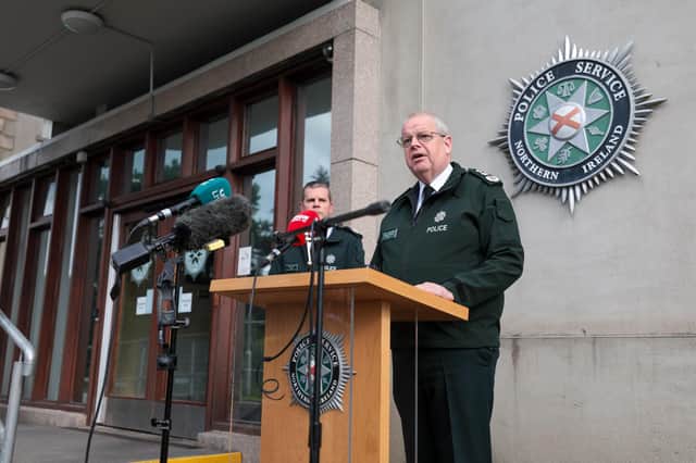 Chief Constable Simon Byrne provides an update on the PSNI data breach.  Photo: Matt Mackey/Presseye