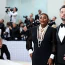 Serena Williams on the red carpet at the Metropolitan Museum of Art in NYC on Monday May 1 with husband Alexis Ohanian. The couple are now expecting their second child