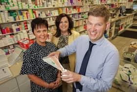 A Co Fermanagh pharmacy business has expanded with the acquisition of a second pharmacy practice in Derrylin in a deal supported by Danske Bank. Local pharmacist Neil McConnell has bought McGovern’s Pharmacy  for an undisclosed sum and has plans to expand the services offered by the business. Mr McConnell has owned and operated Pillbox Pharmacy in Irvinestown for 20 years. Pictured at McGovern’s Pharmacy in Derrylin are Caroline O’Hagan, senior business manager at Danske Bank, Oonagh Murtagh, head of South Business Centre at Danske Bank and Neil McConnell from Pillbox Pharmacy
