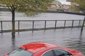 Screen grab taken with permission from video posted on Twitter by @Just__Tori_, of flooding in Cork City after storm Babet passed through the area. Issue date: Wednesday October 18, 2023.