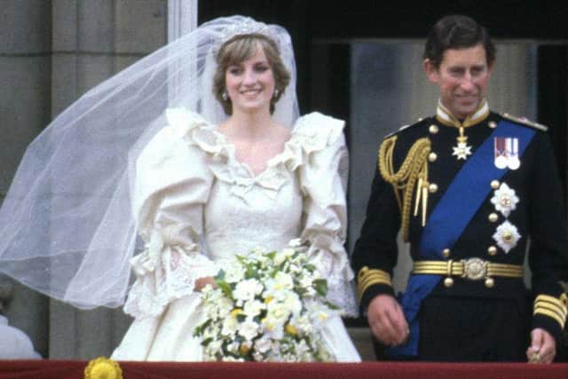 The late Diana, then Princess of Wales, wore a dress designed by Elizabeth and David Emanuel on her wedding day on July 29,1981