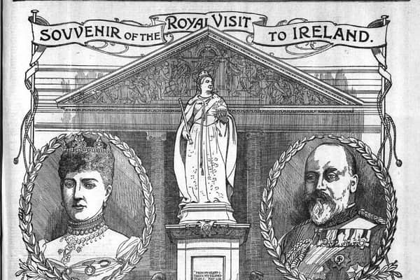 A souvenir published by the News Letter in July 1903 to mark the visit of King Edward VII and Queen Alexandra’s visit to Belfast. It was the occasion of the unveiling of the Queen Victoria statue at Belfast City Hall. Picture: News Letter archives/Darryl Armitage