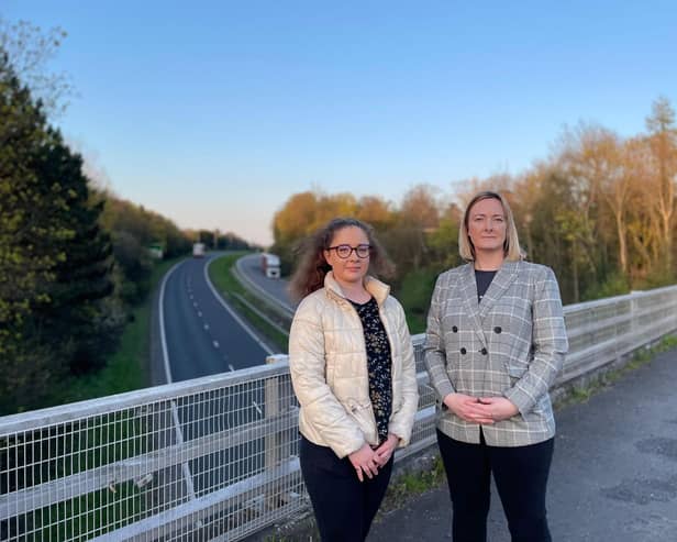 Alliance councillors Jessica Johnston (left) and Joy Ferguson say they are appalled that an A1 upgrade scheme has been delayed.