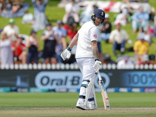 England's Ben Stokes looks on during day five of the Second Test Match against New Zealand in Wellington yesterday.