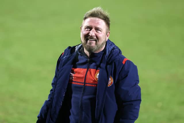 Portadown manager Niall Currie watched his side beat Carrick Rangers on penalties in the Irish Cup