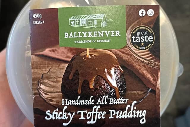 The award-winning Sticky Coffee Pudding is the Ballykenver Farm Shop at Armoy